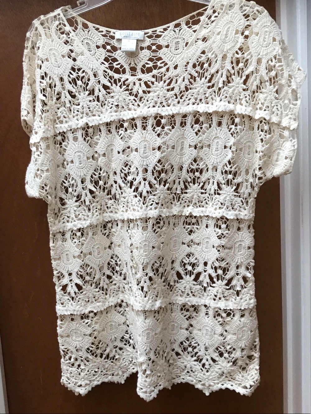 Solitaire Crochet Lace Tunic in Cream